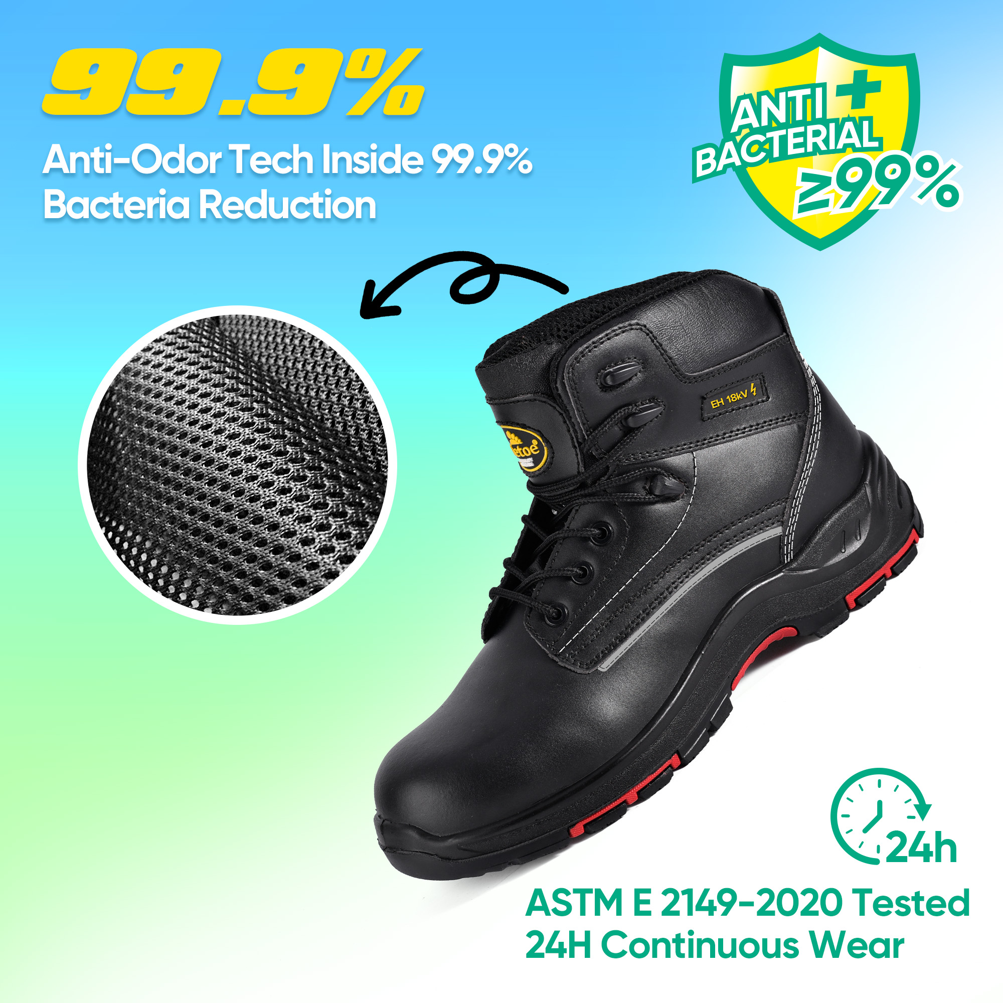 Electrical Hazard Insulation Rubber Eh Rated Safety Work Boots 