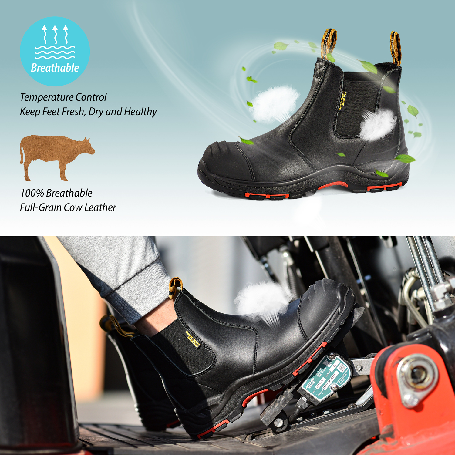 Csa Approved Canadian Green Triangle Safety Work Boots M-8025NBK