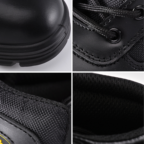 Black Leather Police Boots M-8515NS