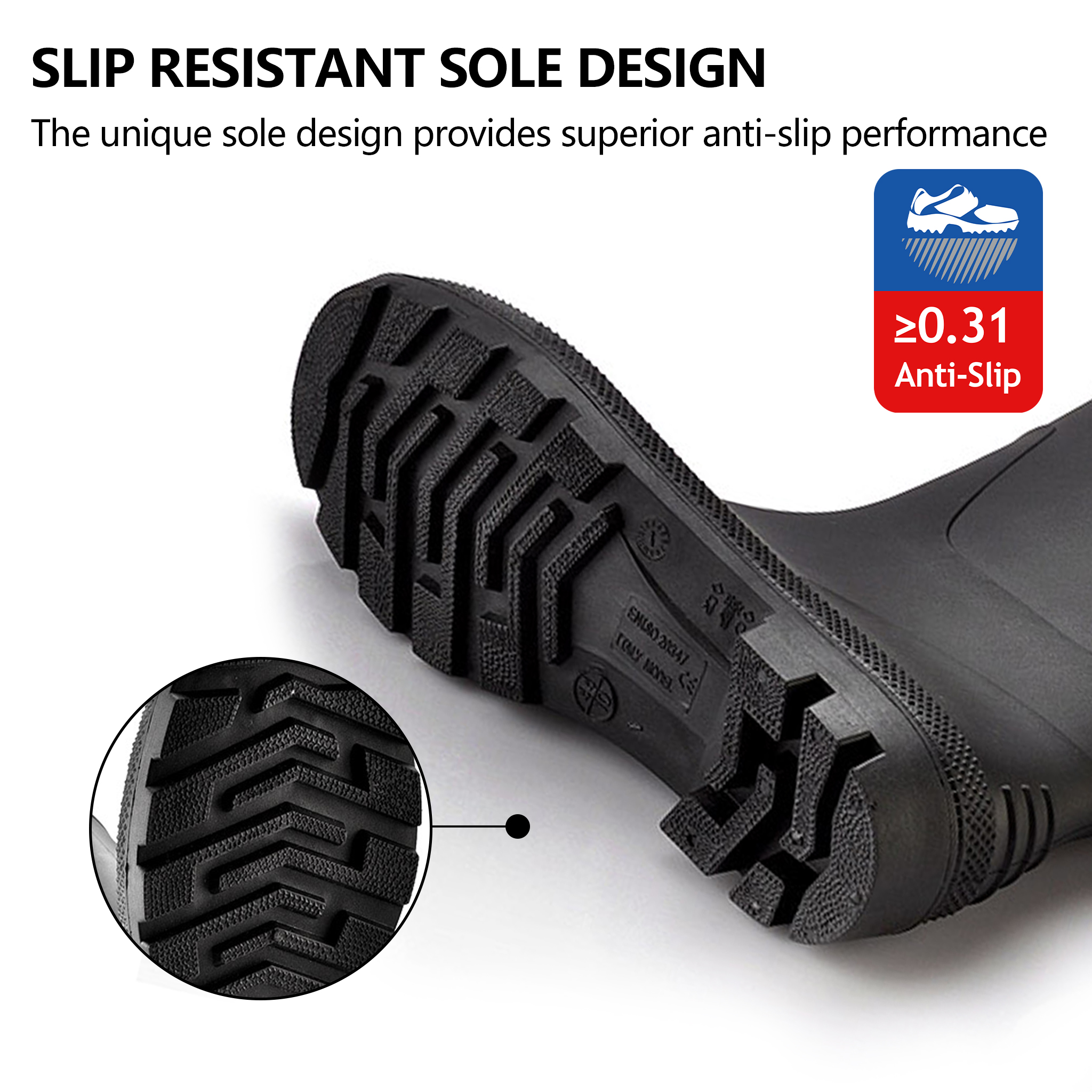 Occupational Wellington Boots – Waterproof PVC Work Rain Boots for Industrial & Warehouse Use