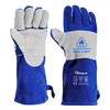 Arc Flash Protective Gloves Welding Gloves Leather Cowhide FL-1023 Blue & Grey