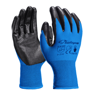 Nitrile Coated Safety Work Gloves N1552 Blue from China