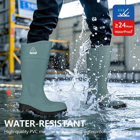 Waterproof Rain Boots for Man W-6055 Green