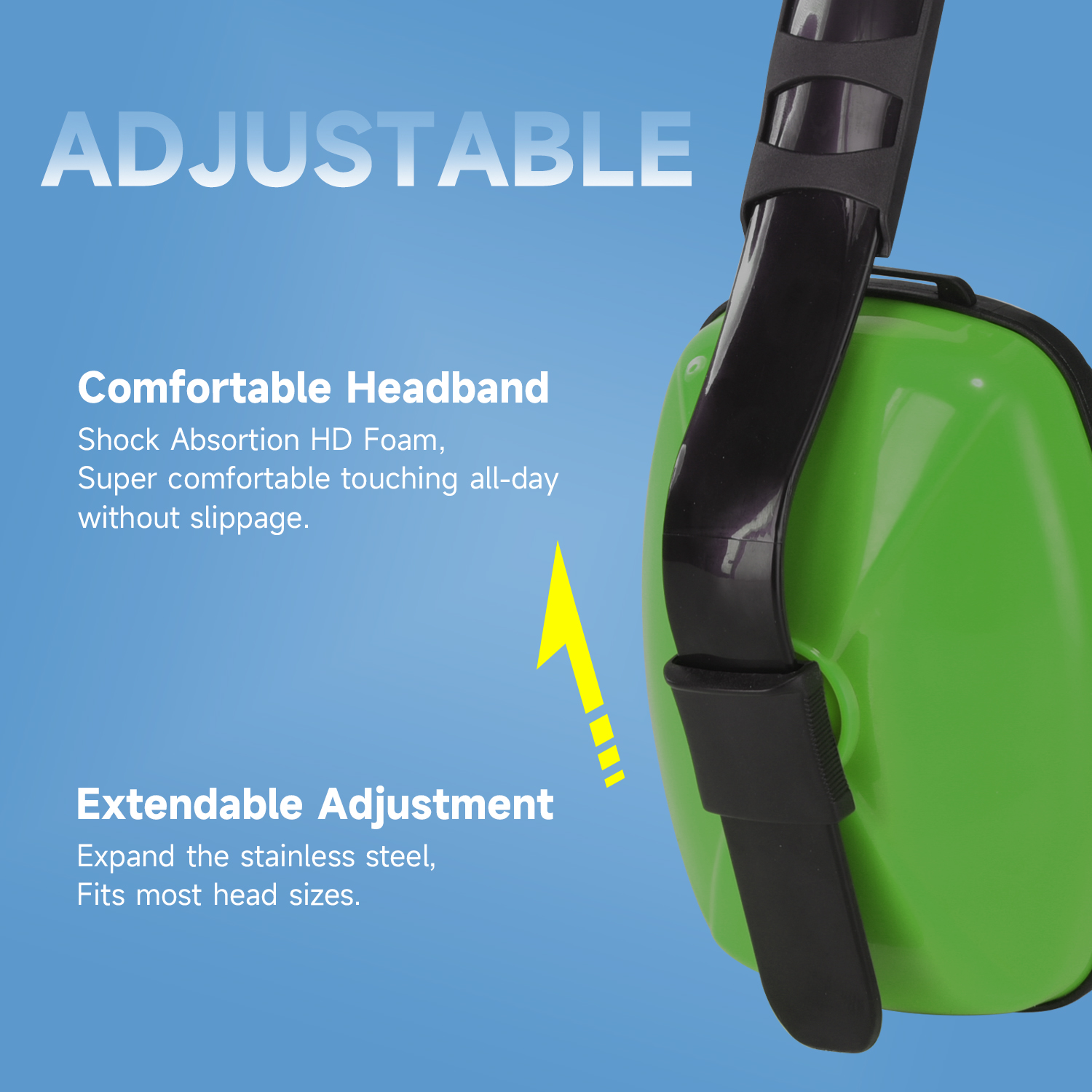  Protective Ear Muffs Noise Cancelling Hearing EM-5003 Green