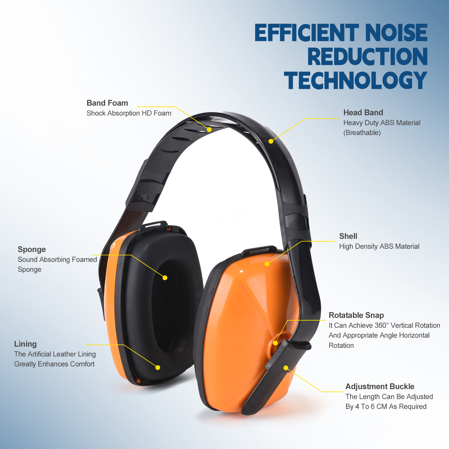 Hearing Protective Ear Muffs EM-5003 Orange