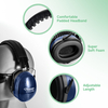 Foldable ABS Hearing Protective Ear Muffs EM-5002B Dark Blue