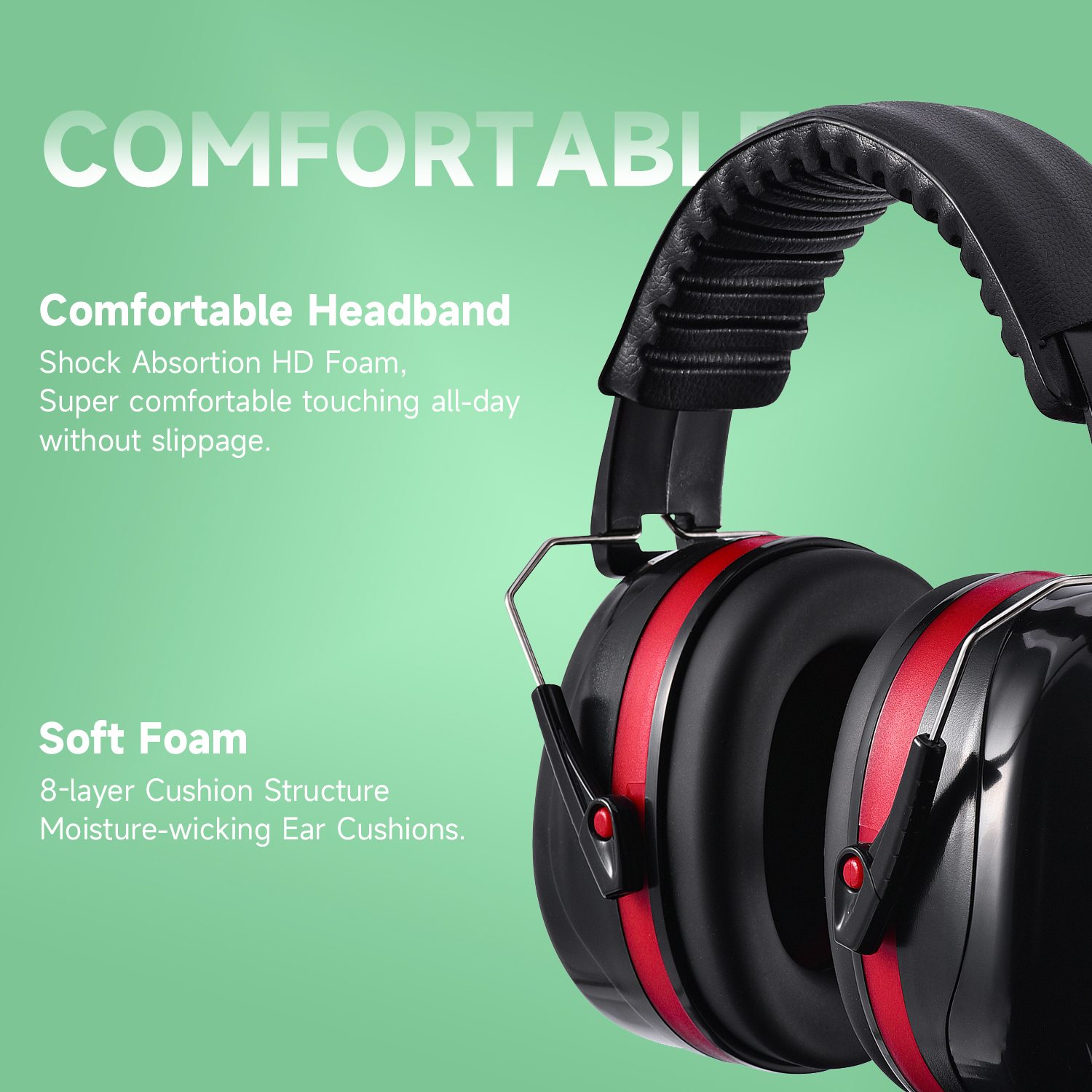 Ready Stock ABS Protective Ear Muffs EM-5002 Red