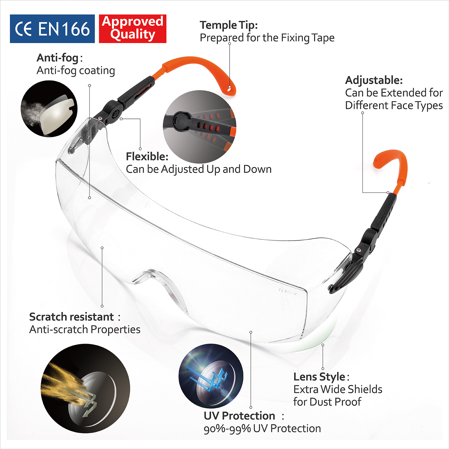 Ready Stock Over Glasses Safety Goggles SG009