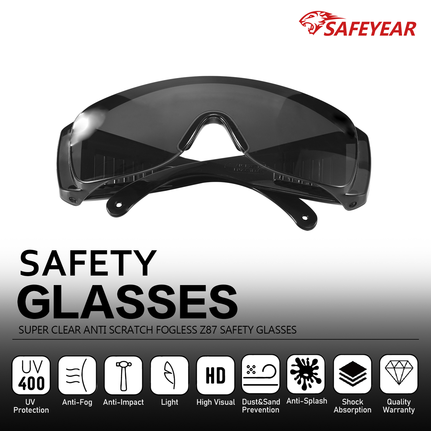 Polycabonate Safety Goggles SG035 Black