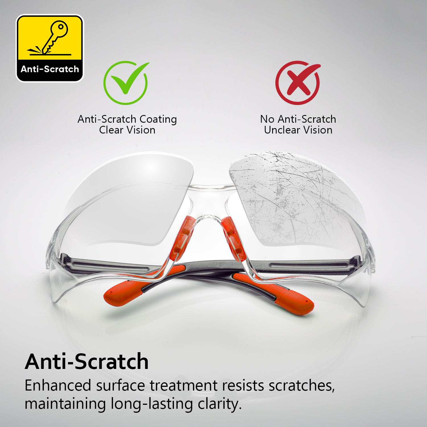 Ready Stock Clear Industrial Safety Glasses SG003OR