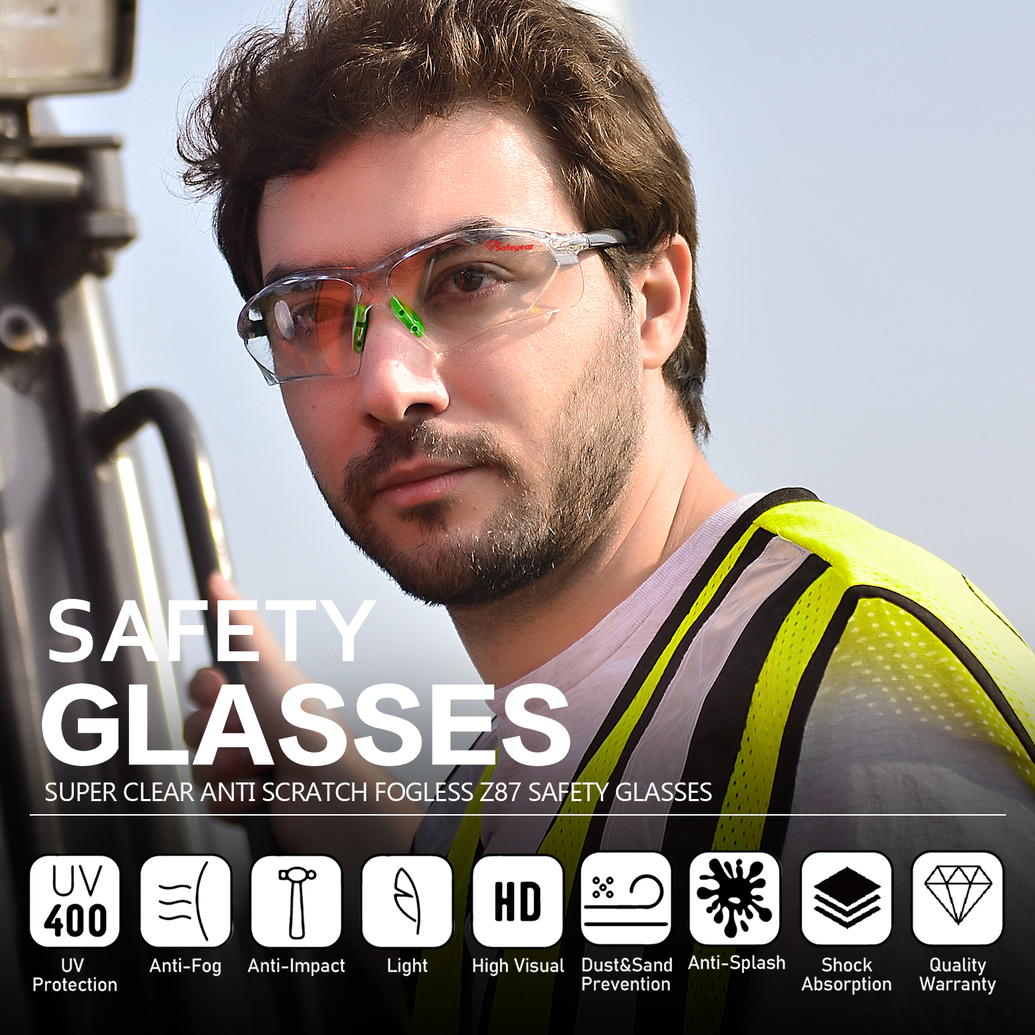 Ready Stock Anti-Fog Safety Glasses SG003GN