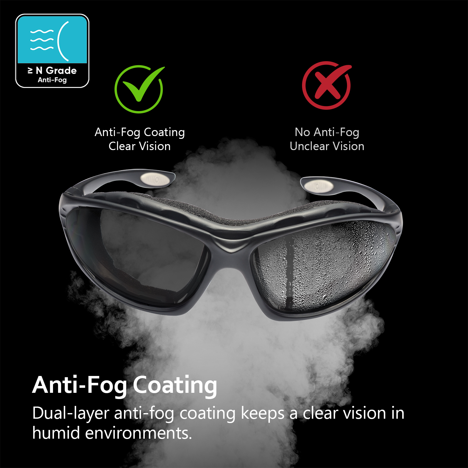 Black Lens Safety Sunglasses SG002 Black