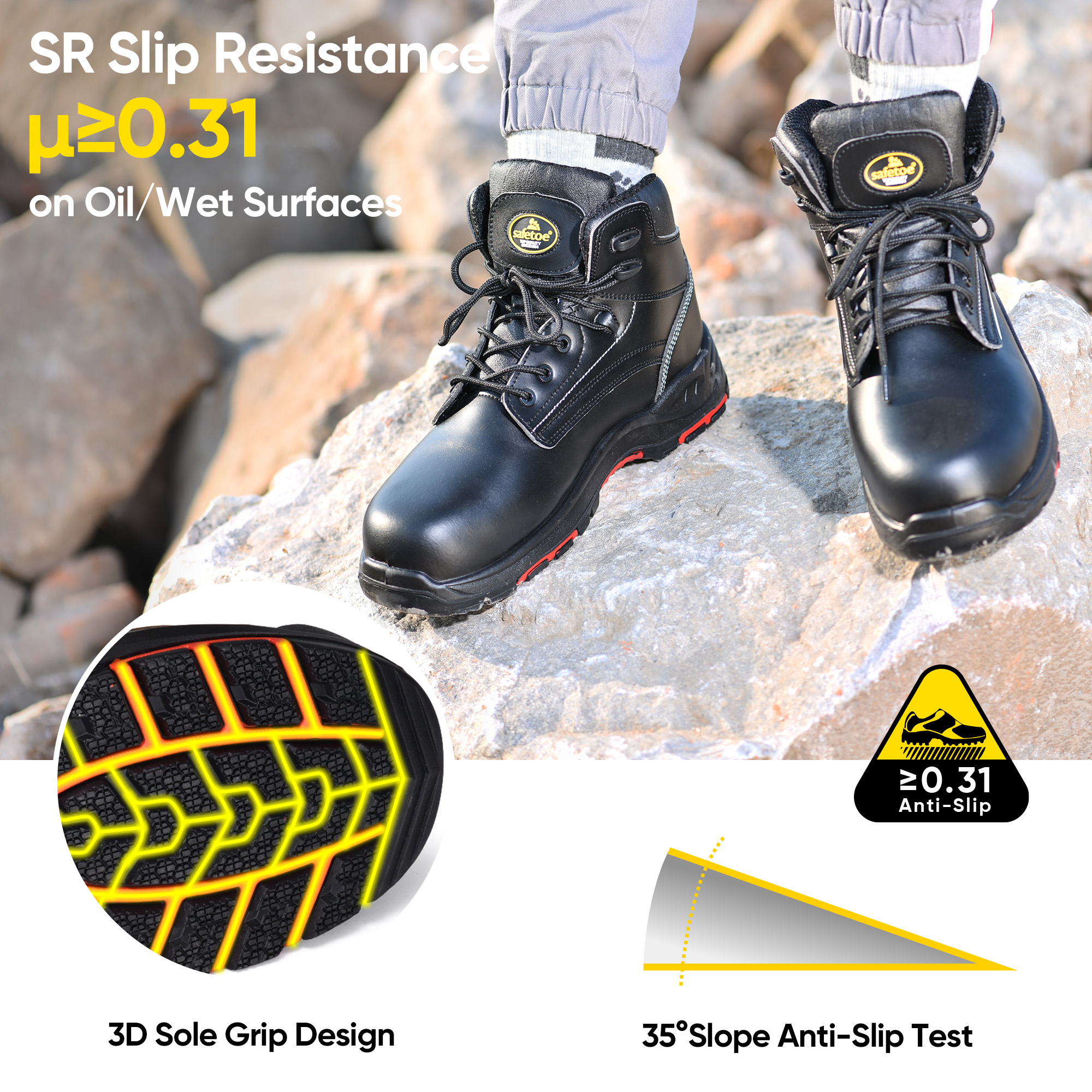 Electrical Hazard Insulation Rubber Eh Rated Safety Work Boots 