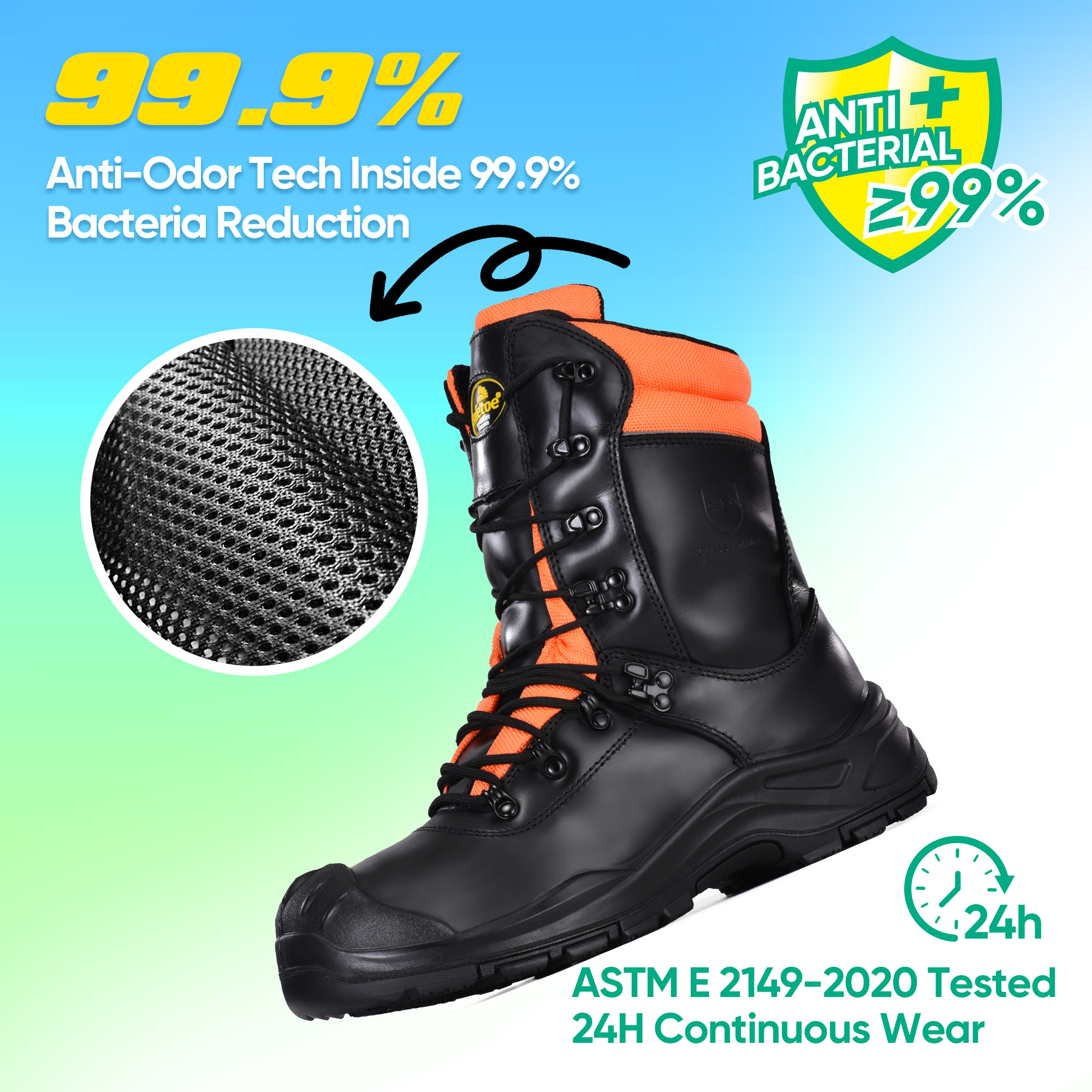 Lightweight Chainsaw Logger Safety Boots Lace to Toe LMZ9051088 