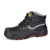 Black Cow Leather Oil Resistant Steel Toe Safety Boots for Men M-8520