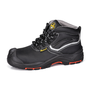 Black Cow Leather Oil Resistant Steel Toe Safety Boots for Men M-8520