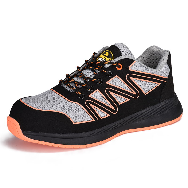 Light Weight & Breathable Nylon Fabric Safety Shoes L-7537 Orange