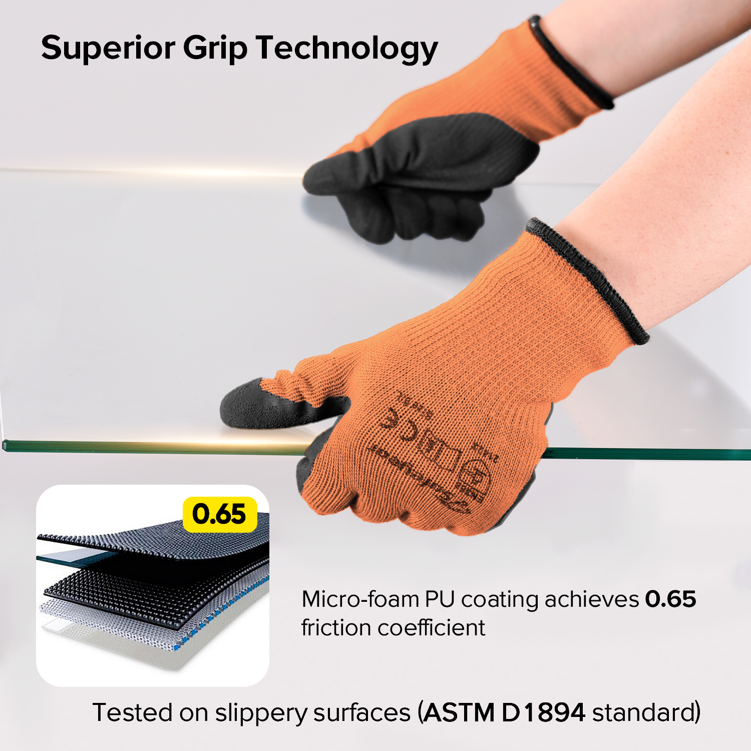 Latex Coated Safety Work Gloves LY-3013 Orange