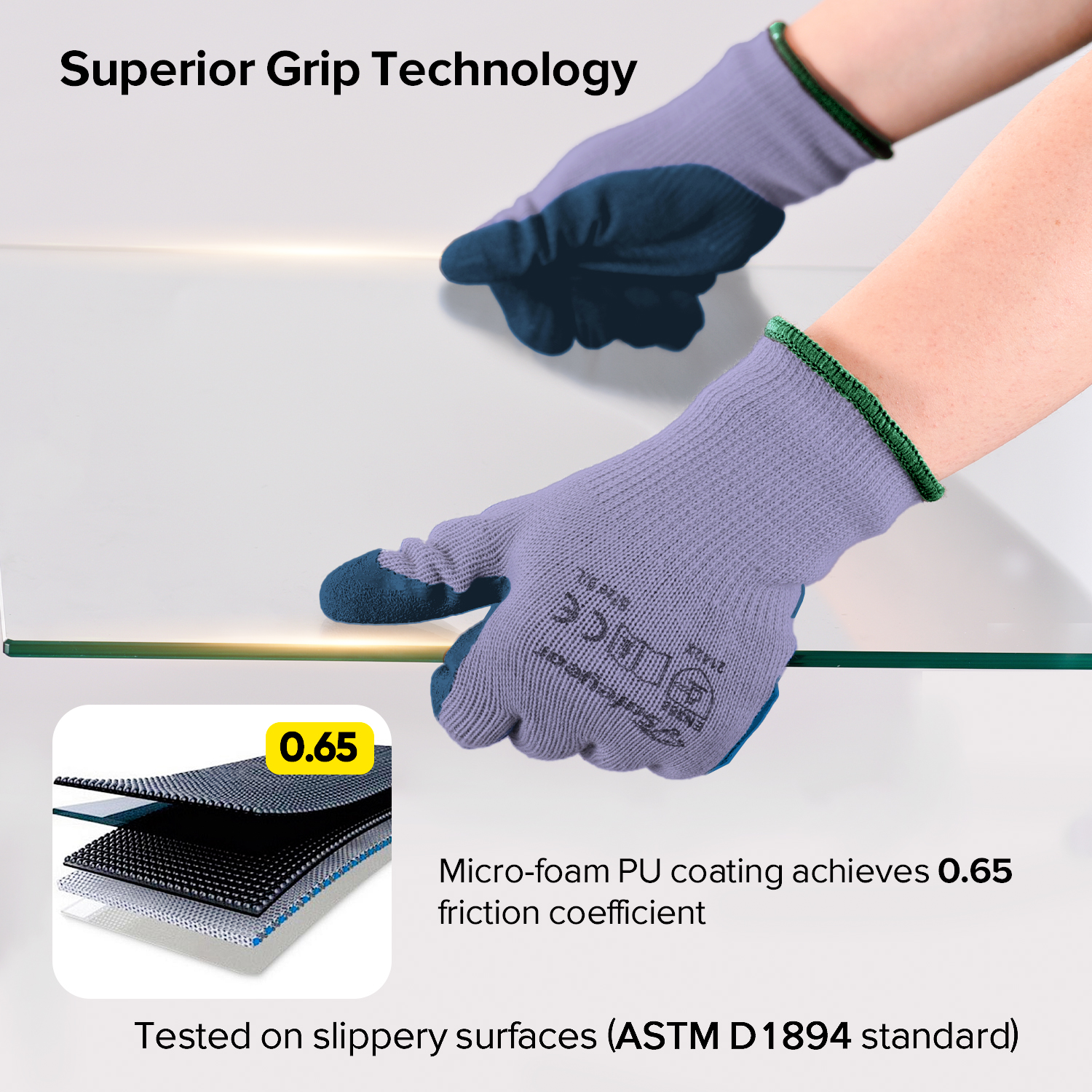 Latex Coated Safety Work Gloves LY-3013 Purple