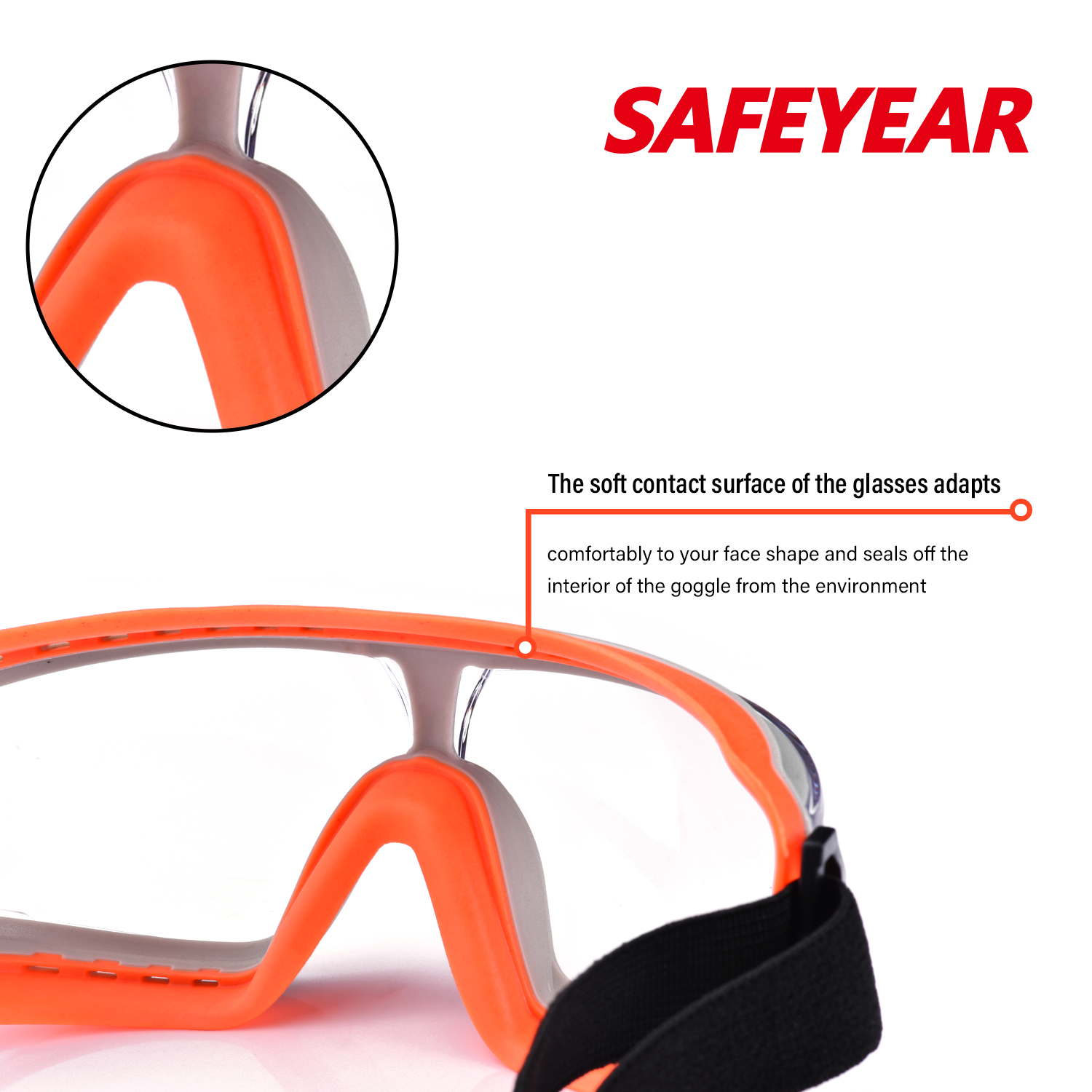 Over Glasses Clear Safety Goggles SG036 