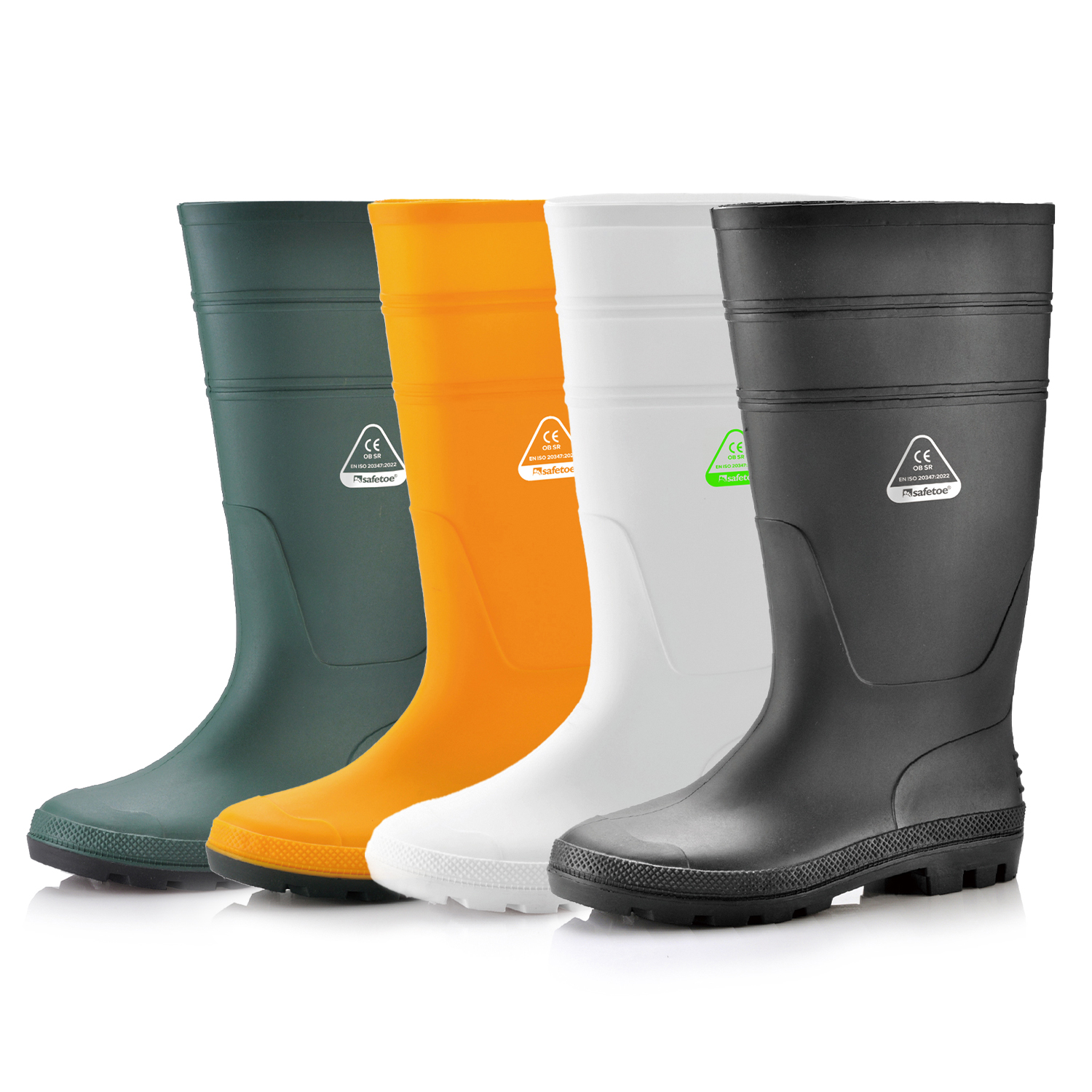 Occupational Wellington Boots – Waterproof PVC Work Rain Boots for Cleaning & Wet Environments White