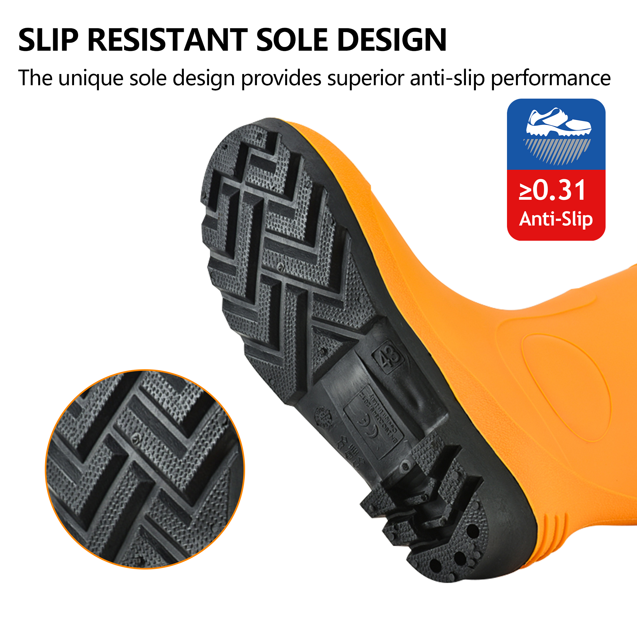 S5 Safety Wellington Boots With Steel – Waterproof PVC Boots W-6037 Yellow AquaPioneer