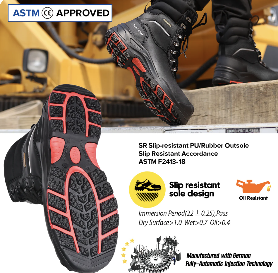 Oil-Resistant Work Boots with Water-Resistant Membrane H-9552BK
