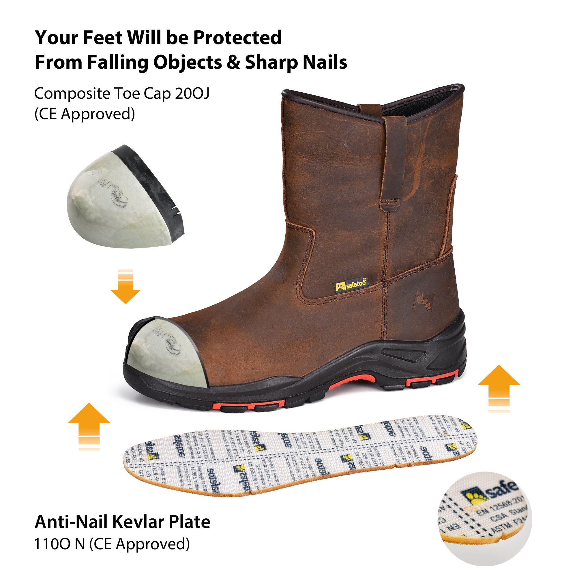 CE EN 20345 S3 Certificated Oil Resistant Safety Boots Oil and Gas Resistant H-9441