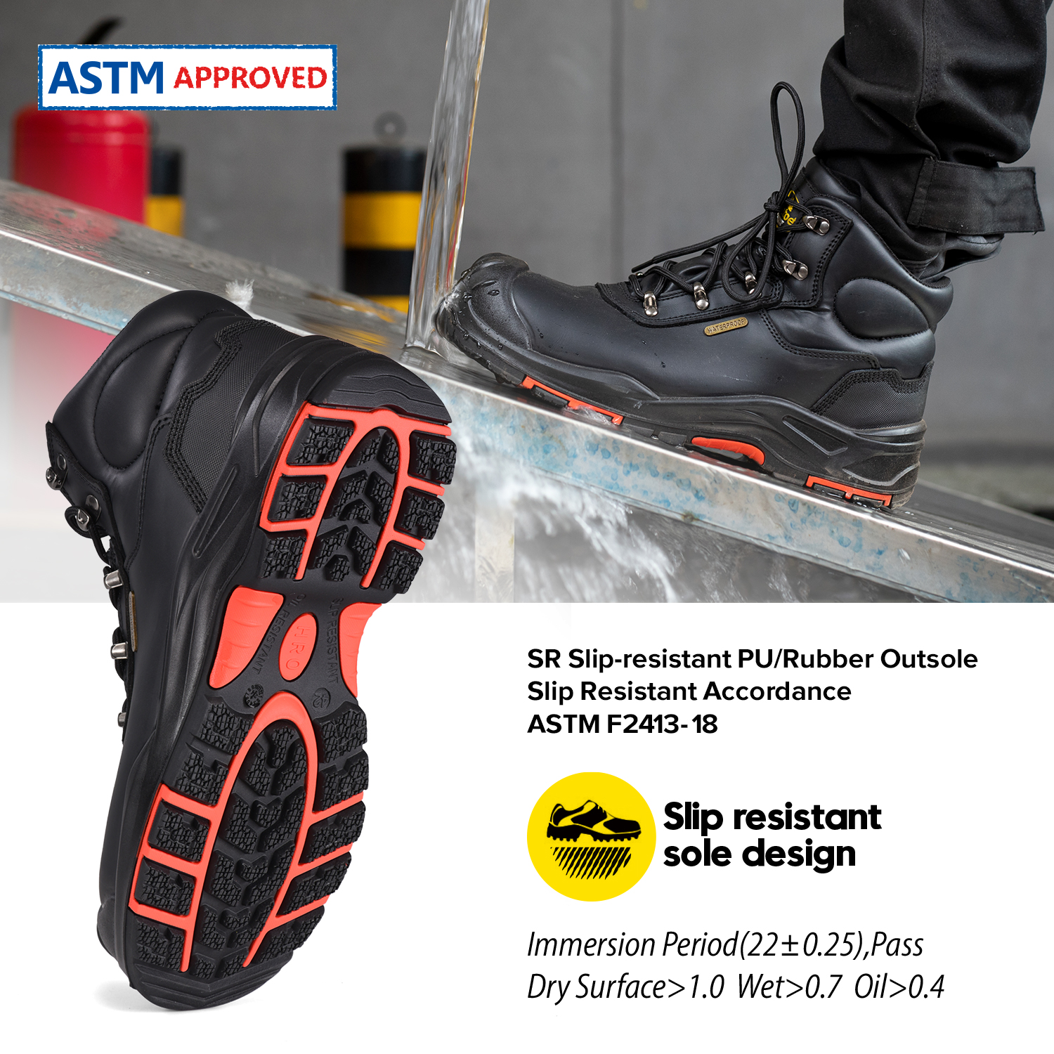 Composite Toe Water-Resistant Heavy-Duty Work Boots (M-8565)