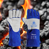 Arc Flash Protective Gloves Welding Gloves Leather Cowhide FL-1023 Blue & Grey