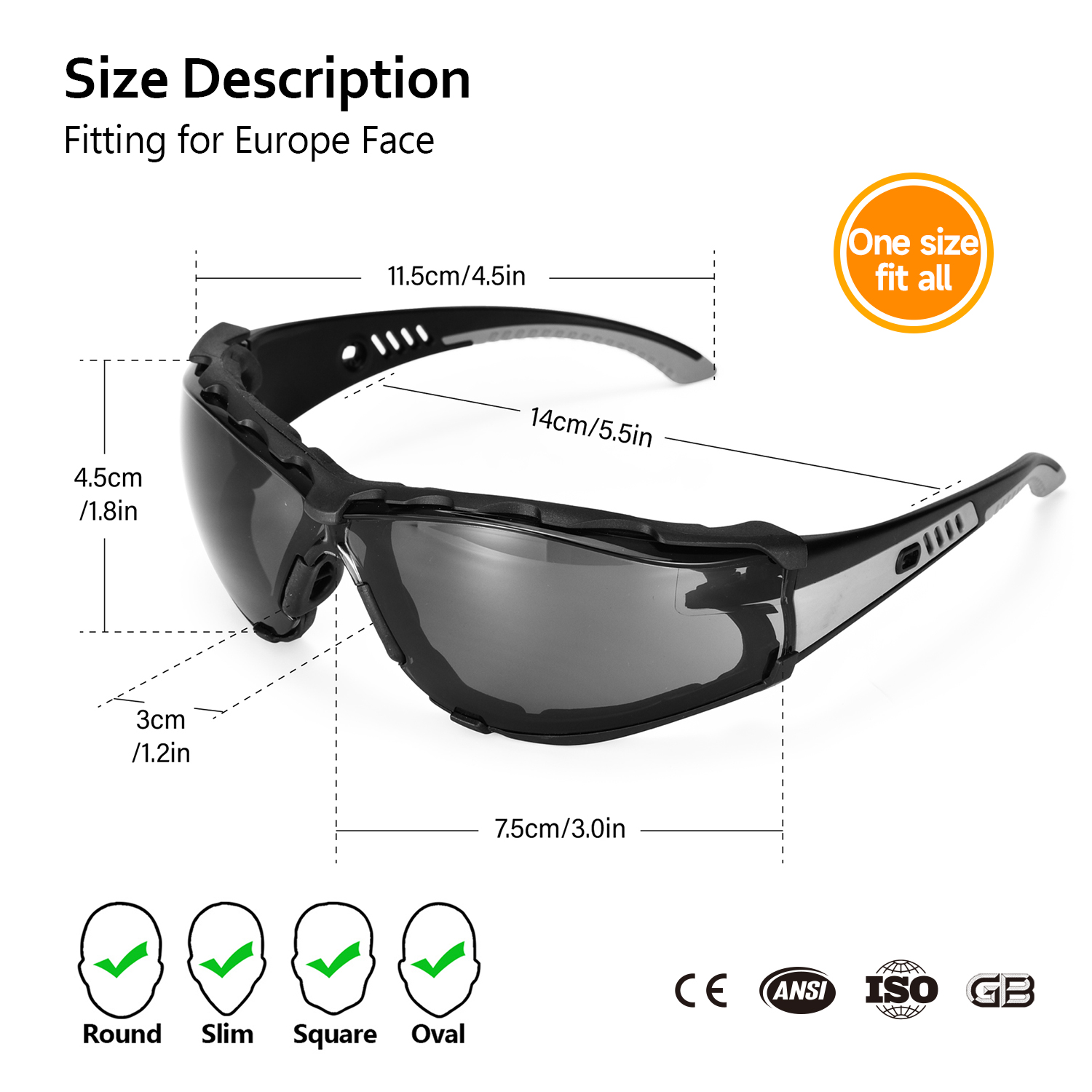 Ready Stock Protective Safety Glasses For Women SG037 Black