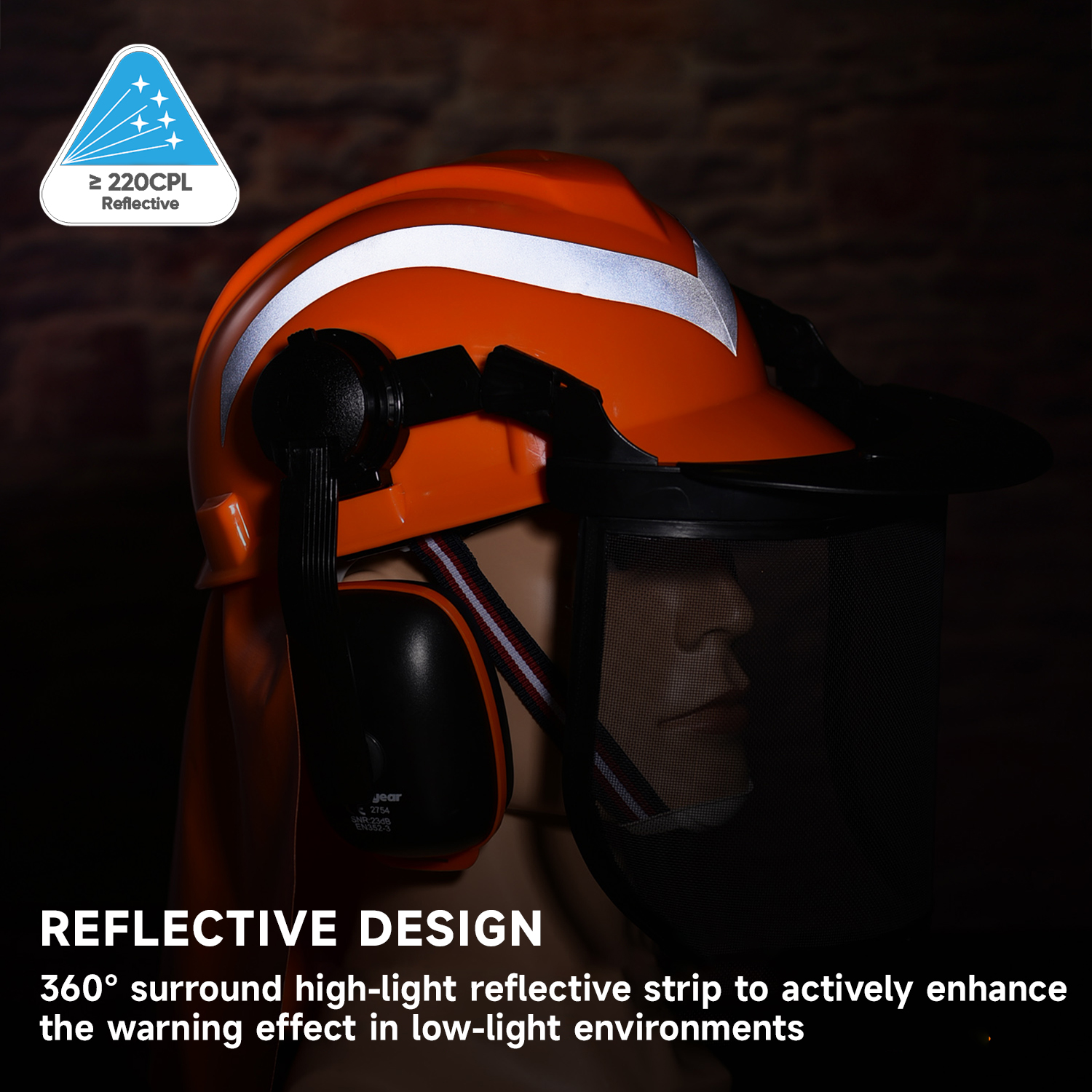 Forest Helmets & Face Shield Protection Hat M-5009 Orange