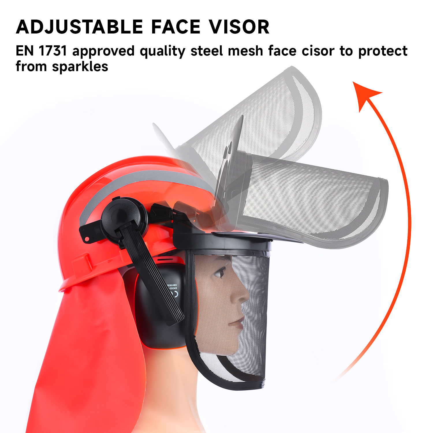 Safety Helmets & Face Shield & Earmuff M-5009 Red