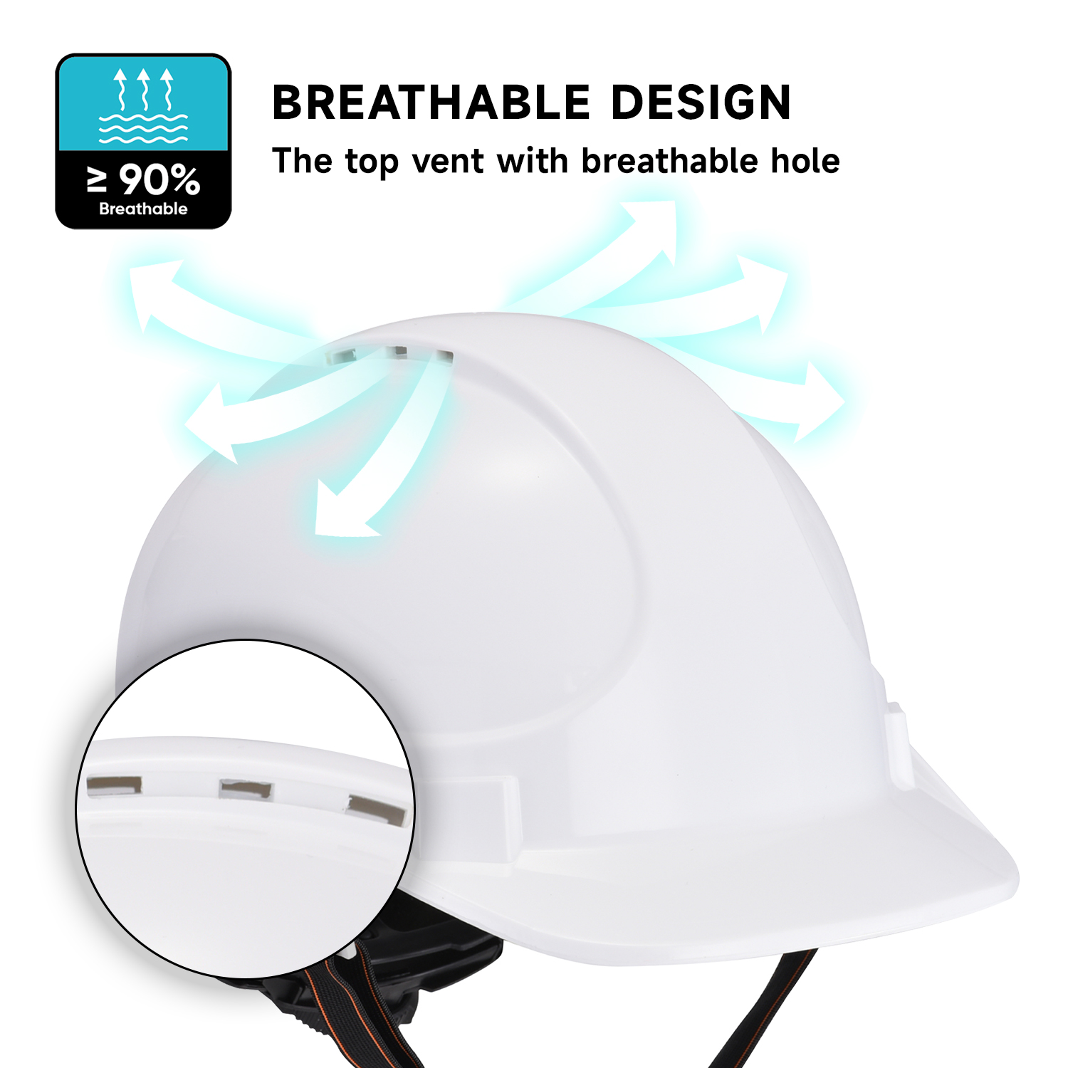 Construction Hard Hat Helmets W-018 White