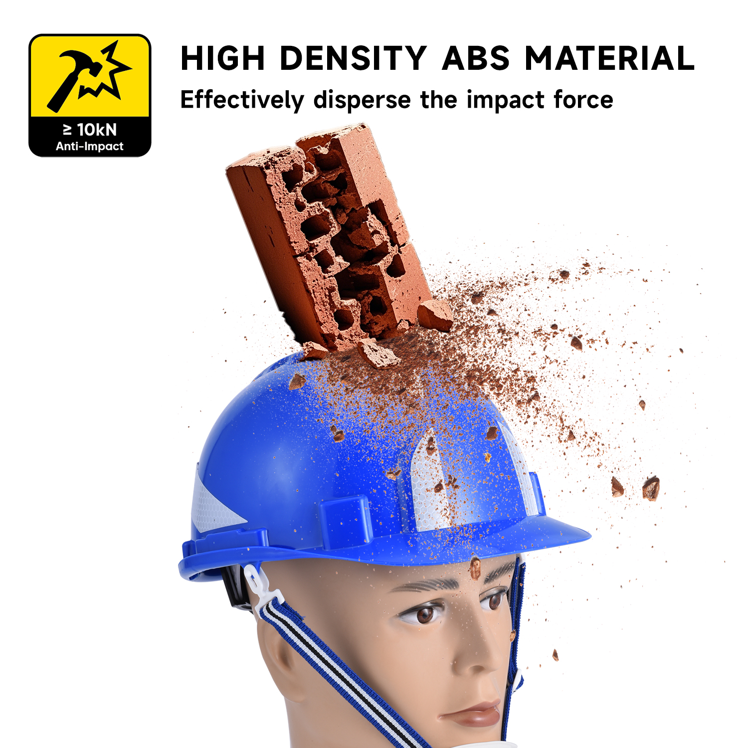 Blue Reflective Type Safety Helmet W-036 Blue