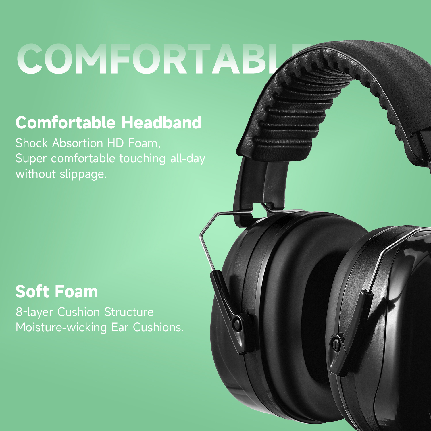 Ready Stock ABS Protective Ear Muffs EM-5002 Black