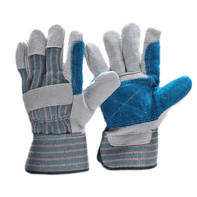 Leather Construction Work Gloves FL-1015 Blue