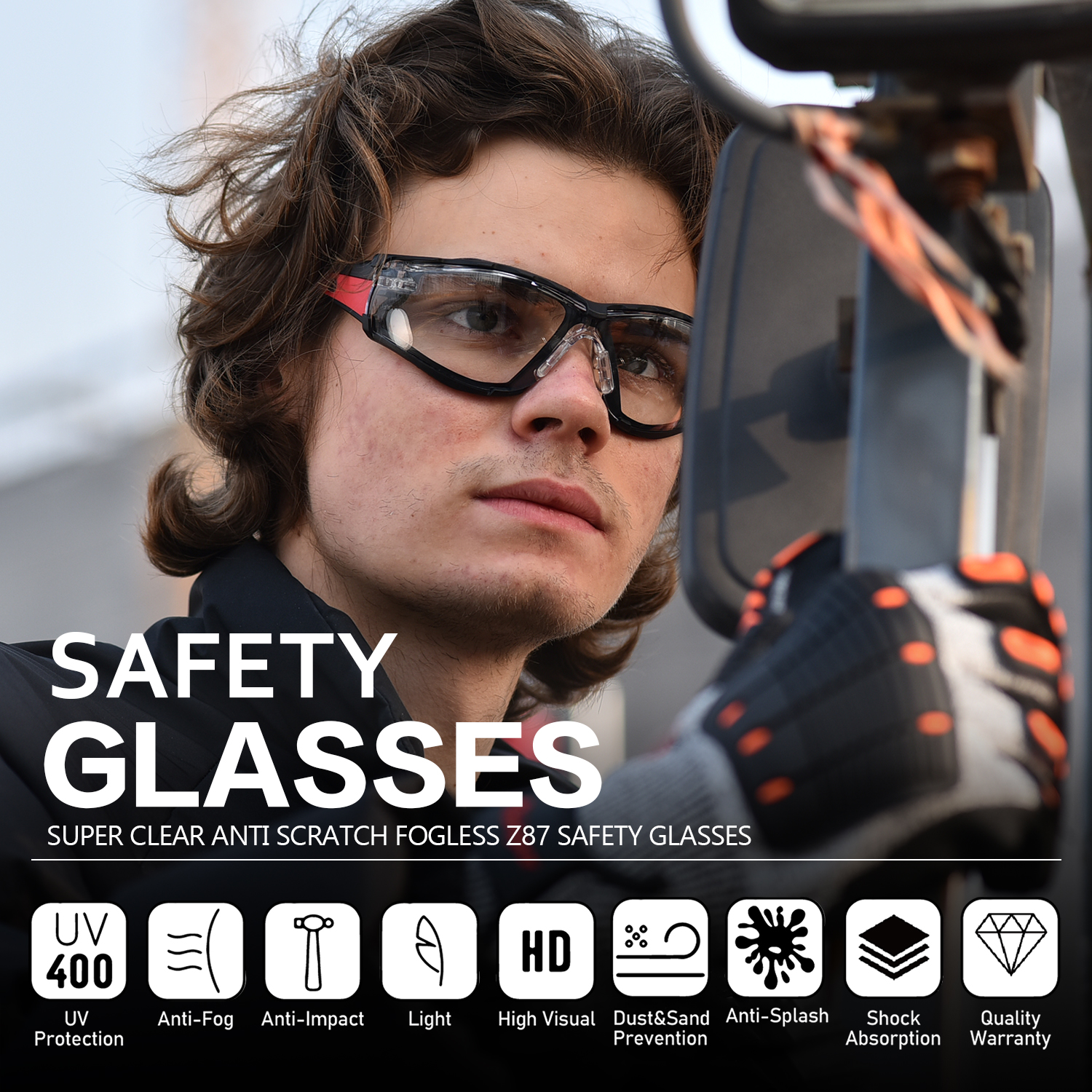 Protective Safety Glasses For Women SG037 Red
