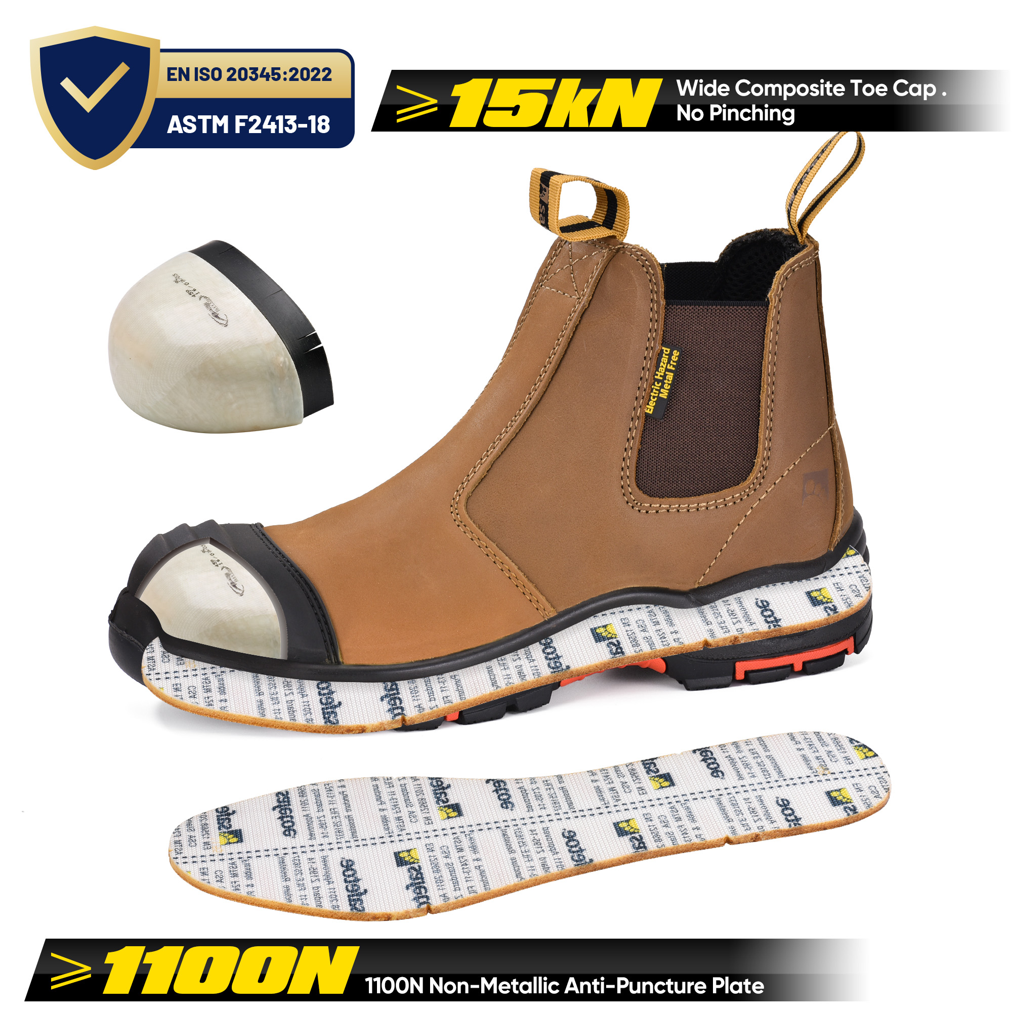 Slip on Electrical Insulation Rubber Steel Toe Insulated Work Safety Boots