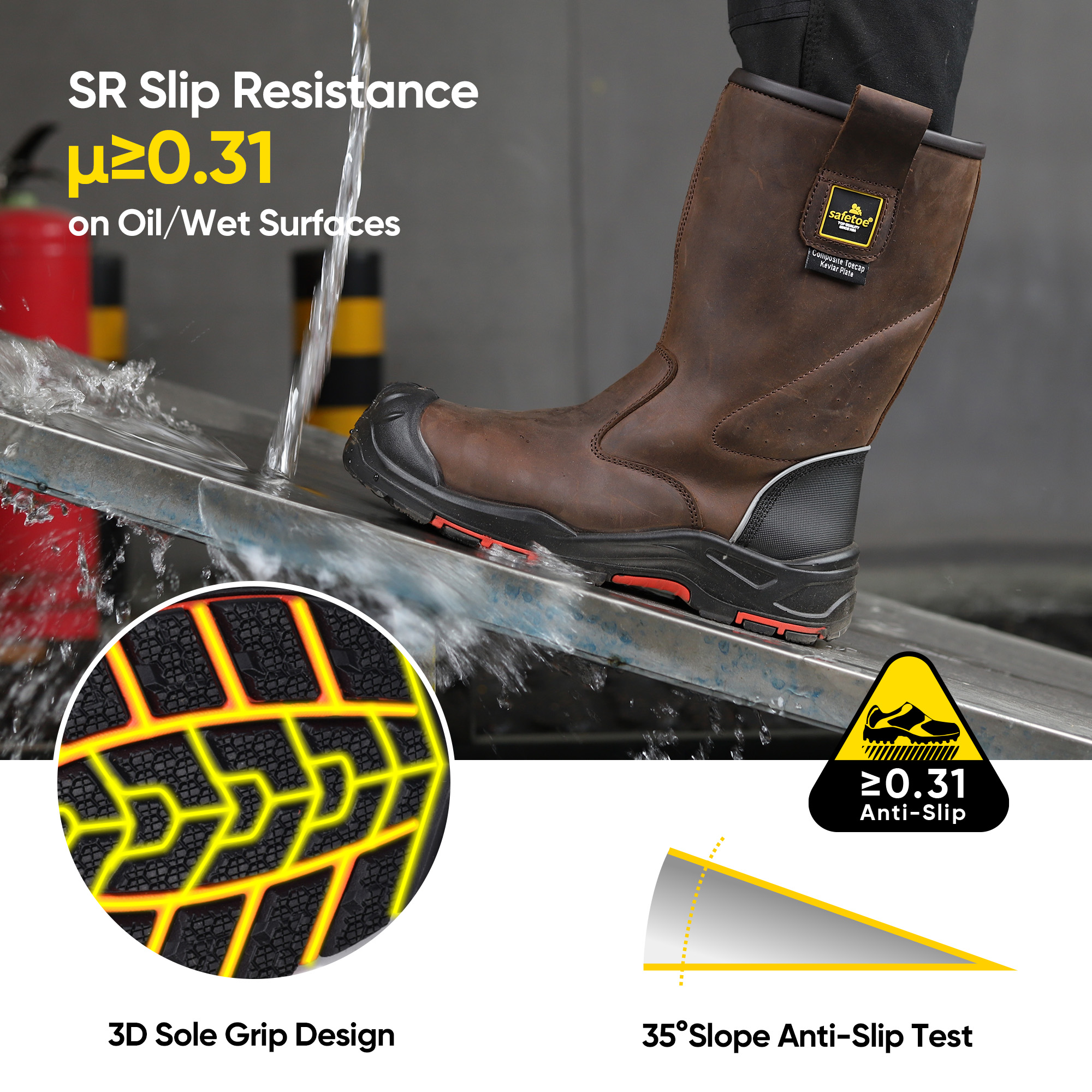 S3 Oil Industry Boots Safety Rigger Work Boots H-9437 