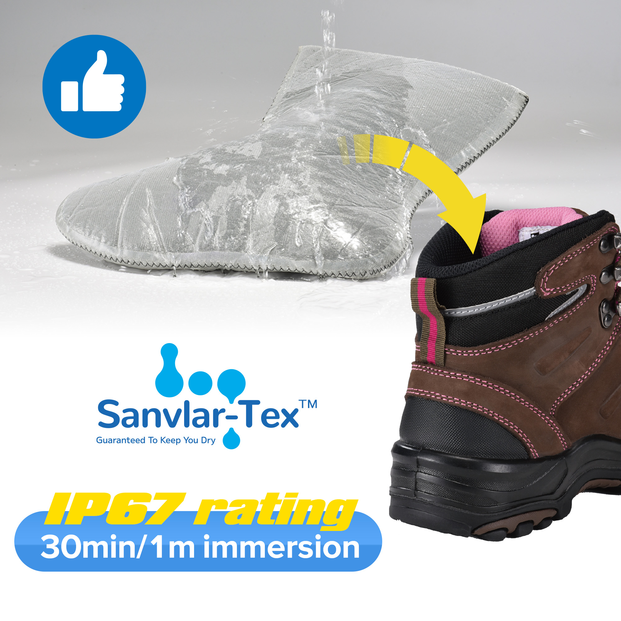 Waterproof & Slip Resistant Womens Work Boots with Composite Toe M-8553