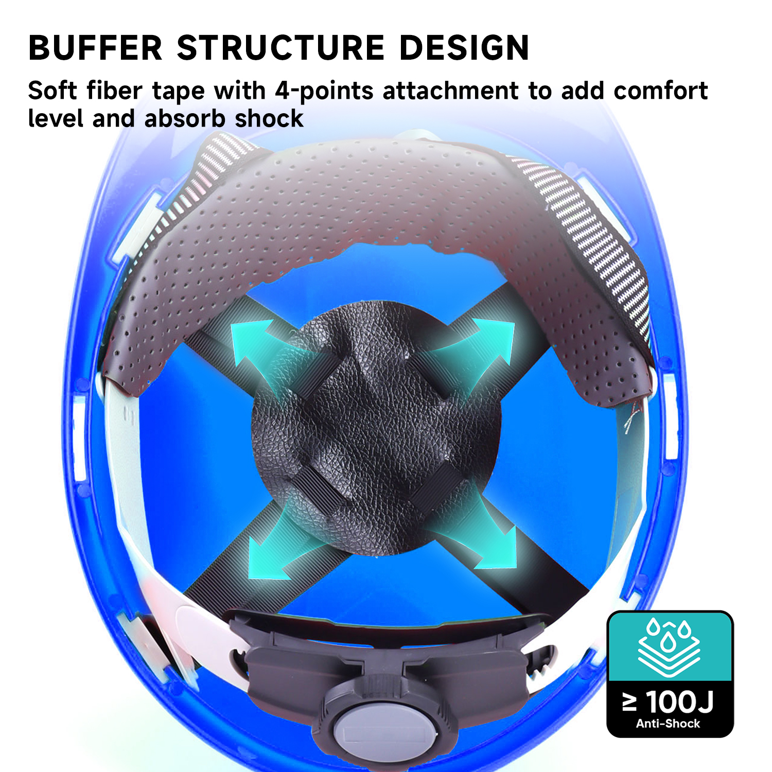 Blue Industrial Safety Helmets W-003