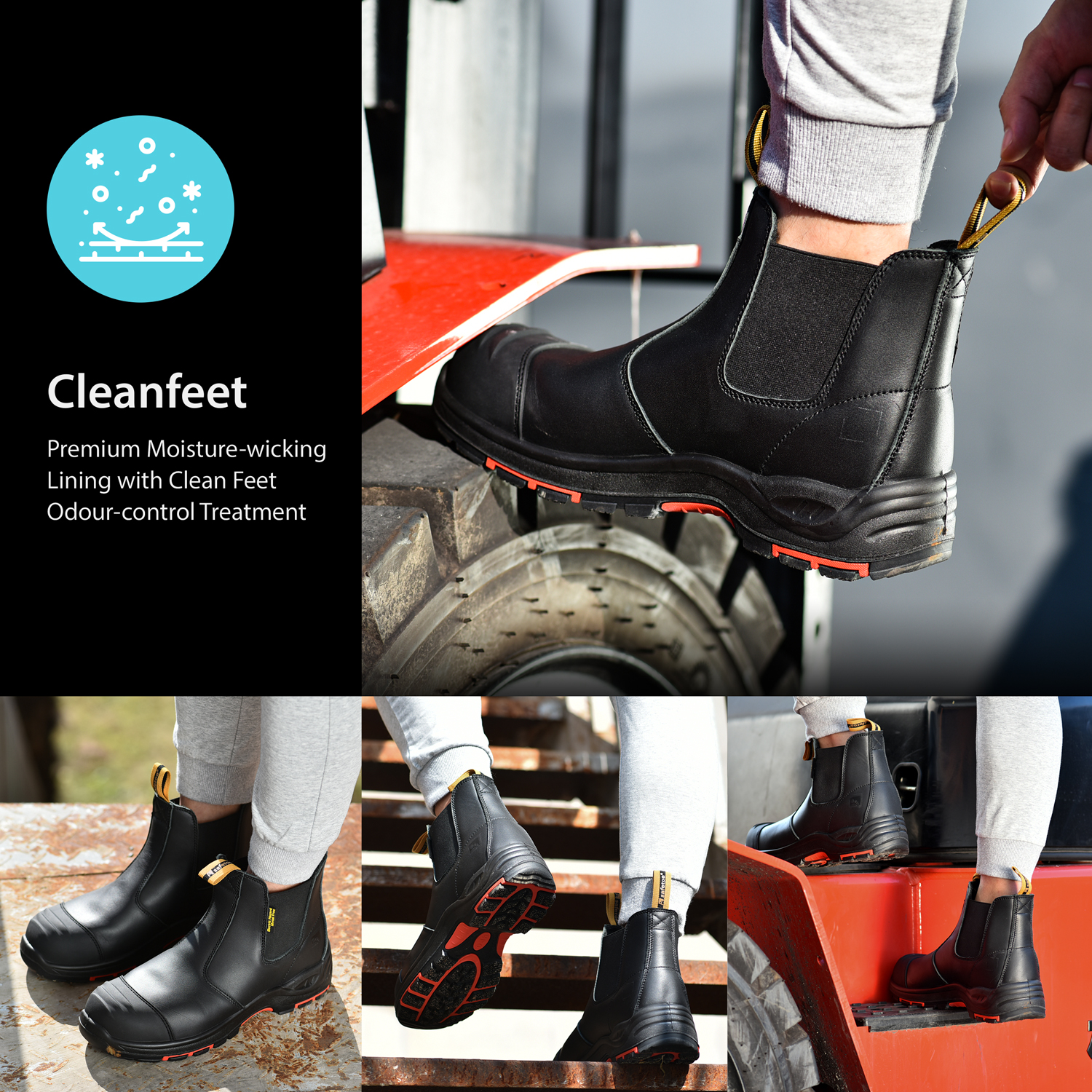 clean feet work boots