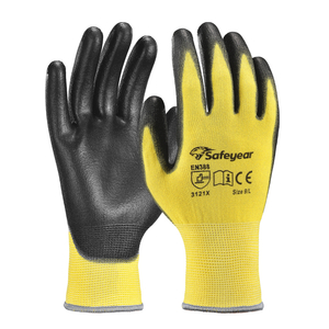 PU Coated Heavy Duty Work Gloves PN8003 Yellow