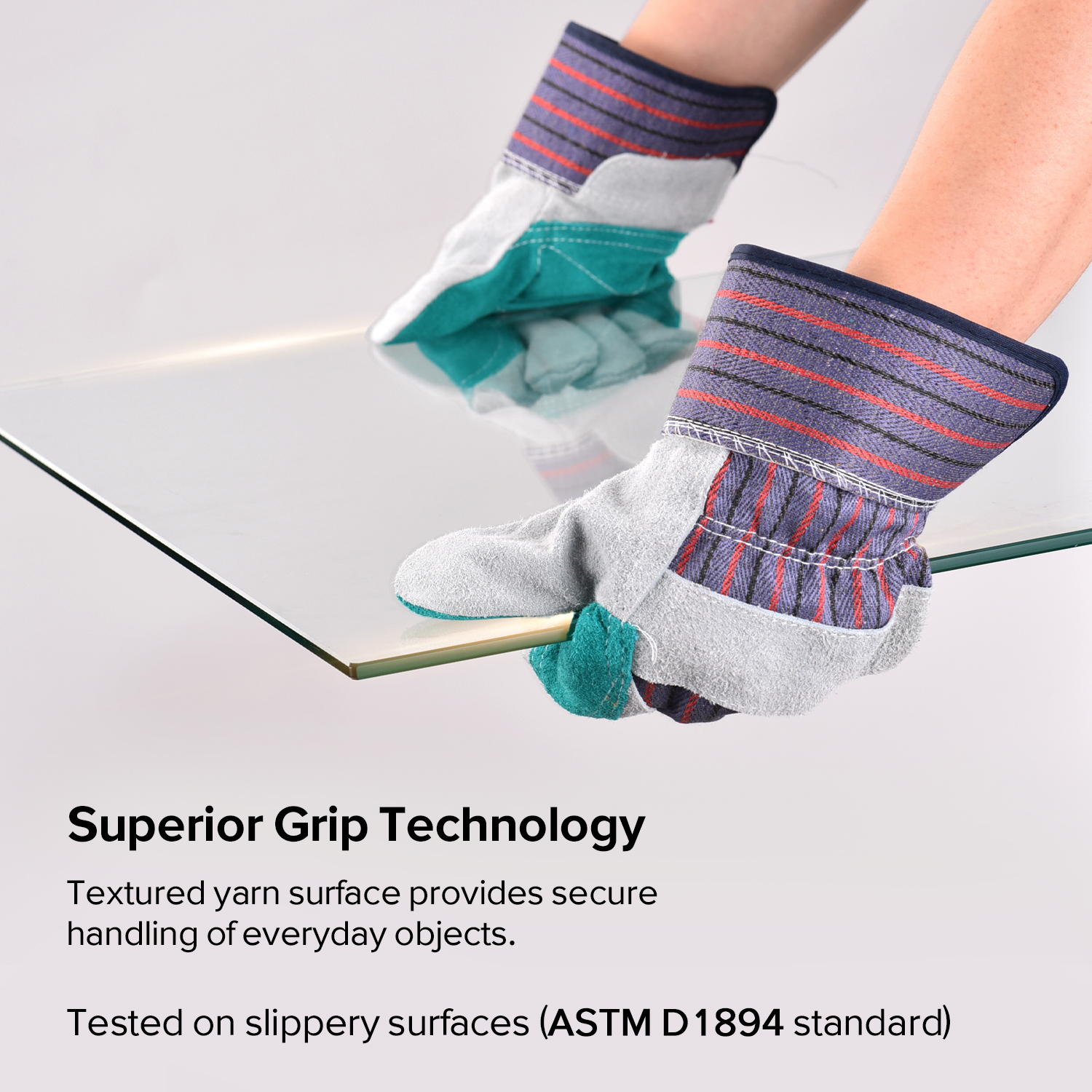 Anti-cut Glove with Cowhide Palm Leather Impact Gloves FL-1015 Blue