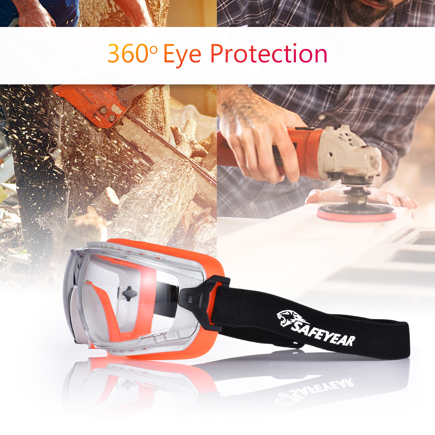 Over Glasses Clear Safety Goggles SG036 