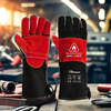  Leather Gloves Heat Resistant Welding Gloves FL-1023 Black & Red