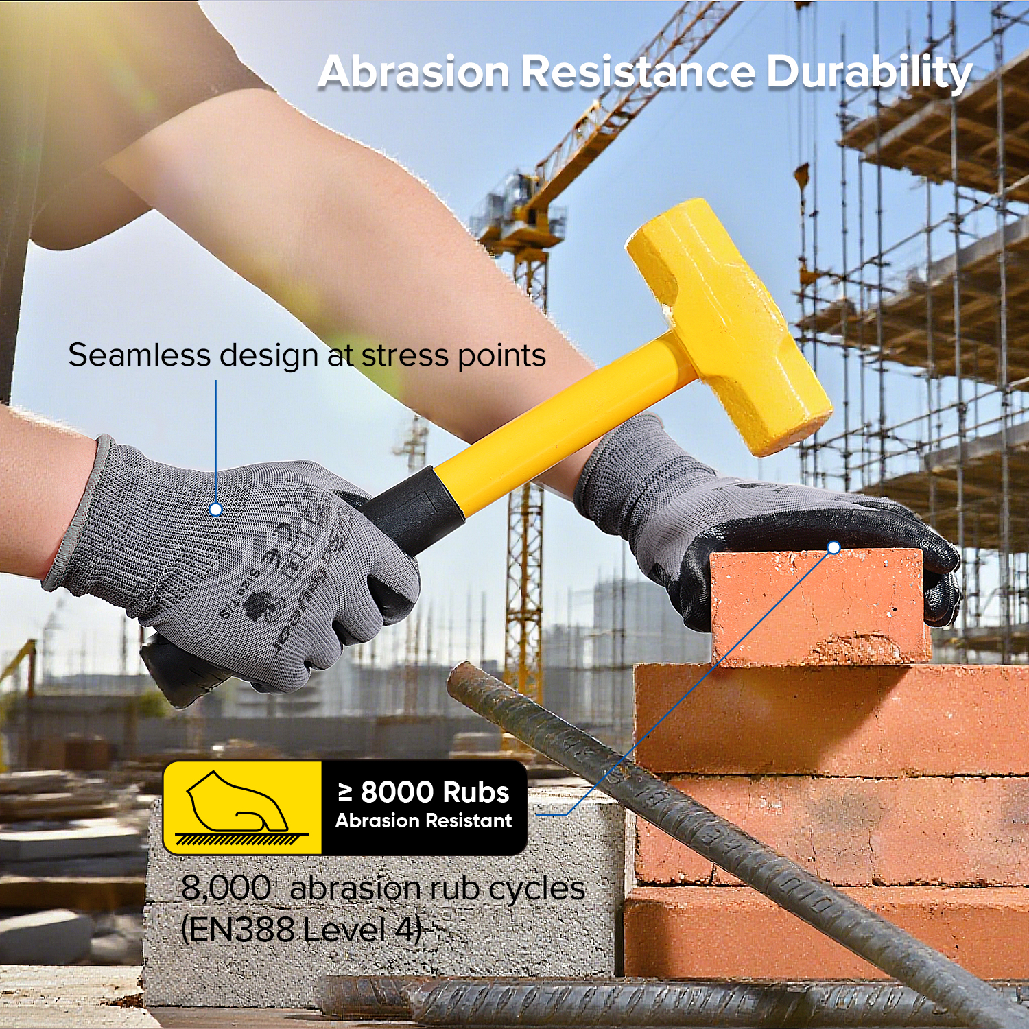 Safeyear Touchscreen Nitrile Foam Coated Work Gloves N1552 Guarder Max