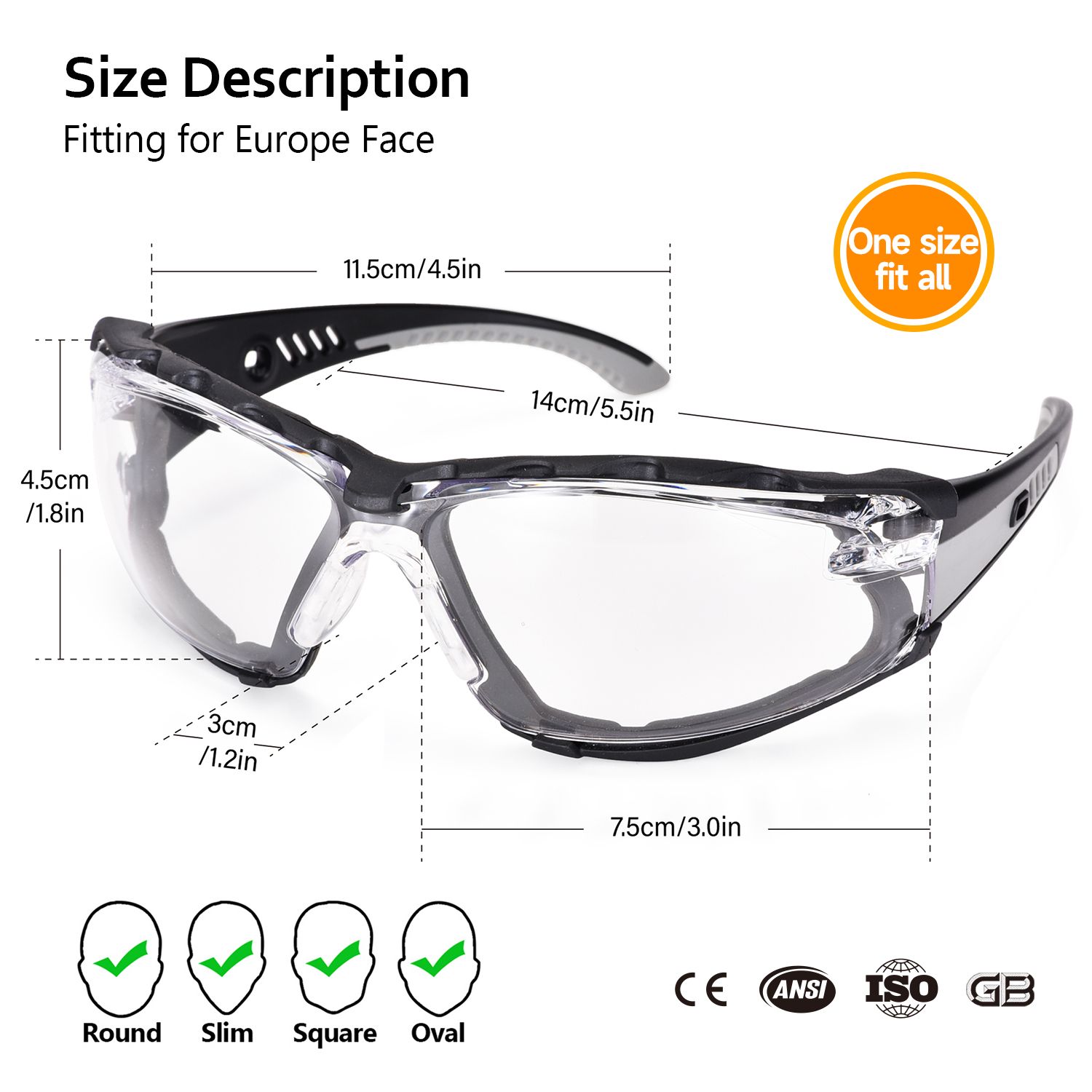 Foam-Lined Anti-Fog Safety Glasses for Dusty Worksites | ANSI Z87.1 & EN166 SG037 Grey