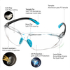 Safety Glasses CE EN166 UV400 Protective Work Eyewear SG003 Blue